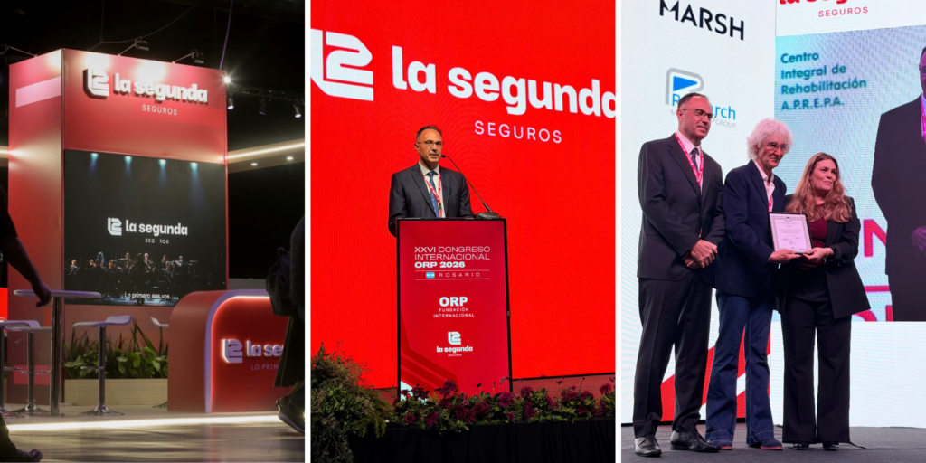 Stand de La Segunda Seguros, intervención de Guillermo Meneguzzi y entrega de la declaración de interés provincial de Santa Fe en el XXVI Congreso Internacional ORP 2026