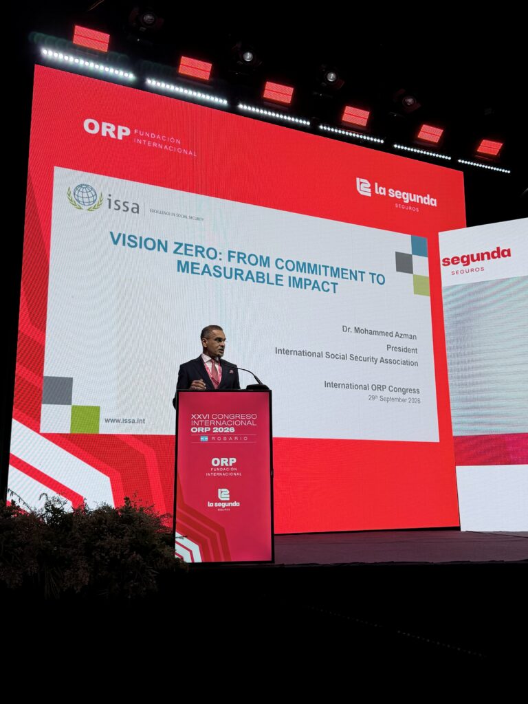 Mohammed Azman, Presidente de la ISSA, presenta su ponencia sobre Visión Zero en el XXVI Congreso Internacional ORP 2026
